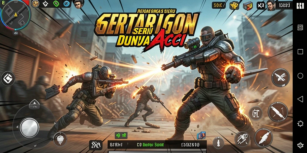 Tampilan dinamis dari gameplay 6RT yang penuh aksi.
