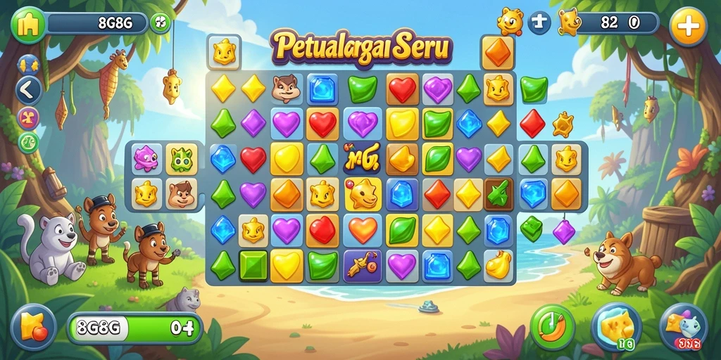 Tampilan gameplay seru dari 8G8G dengan grafis cantik.