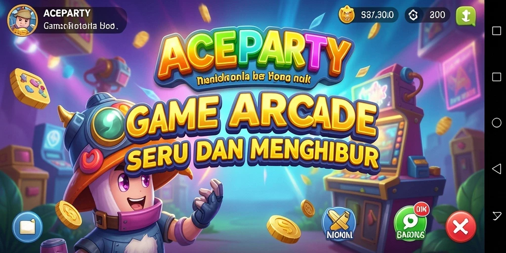 Tampilan gameplay ACEPARTY yang penuh warna dan menegangkan.