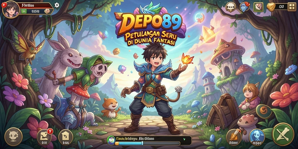 Tampilan gameplay seru di dunia anime yang penuh warna.