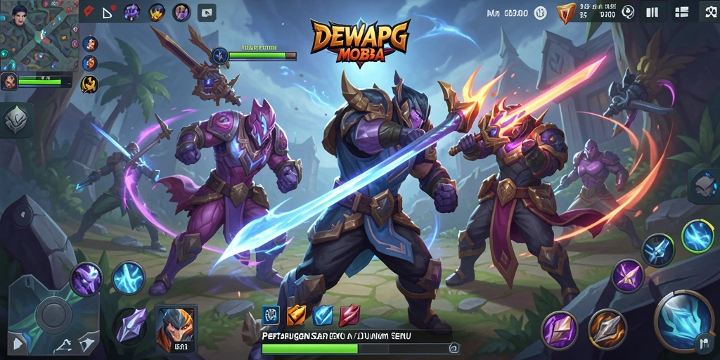 Gameplay seru dalam DEWAPG dengan berbagai hero pilihan.