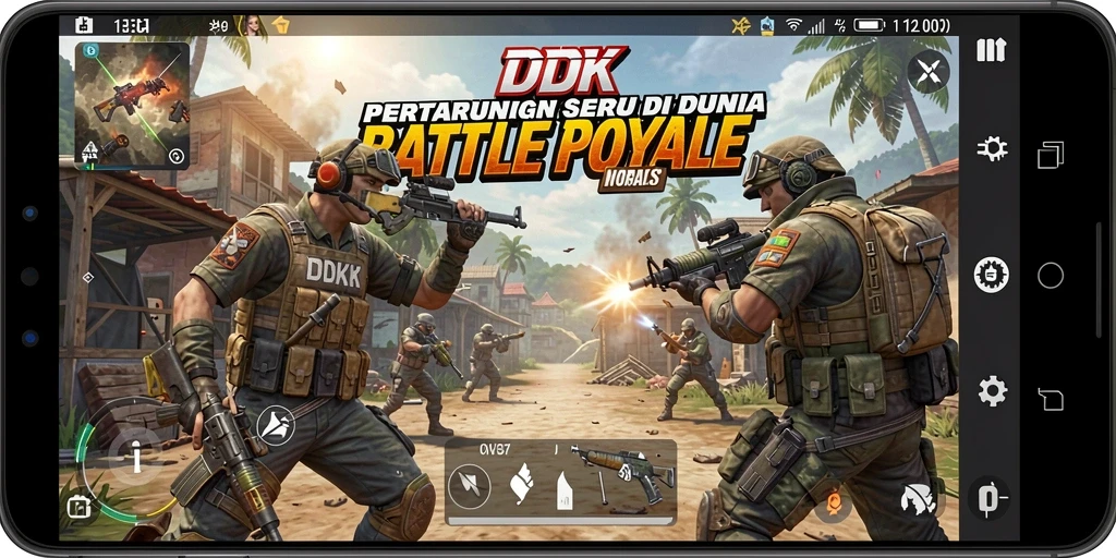 Gameplay seru dari DKK dalam pertempuran Battle Royale.