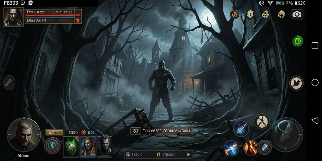 Screenshot dari gameplay FB333 dengan suasana horor yang menakutkan.