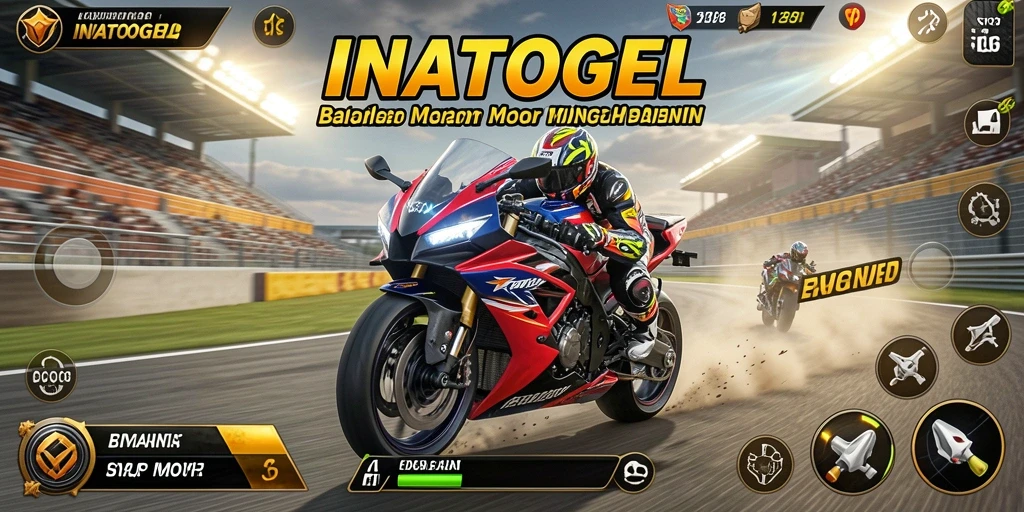 Screenshot menampilkan aksi balap motor yang mendebarkan.