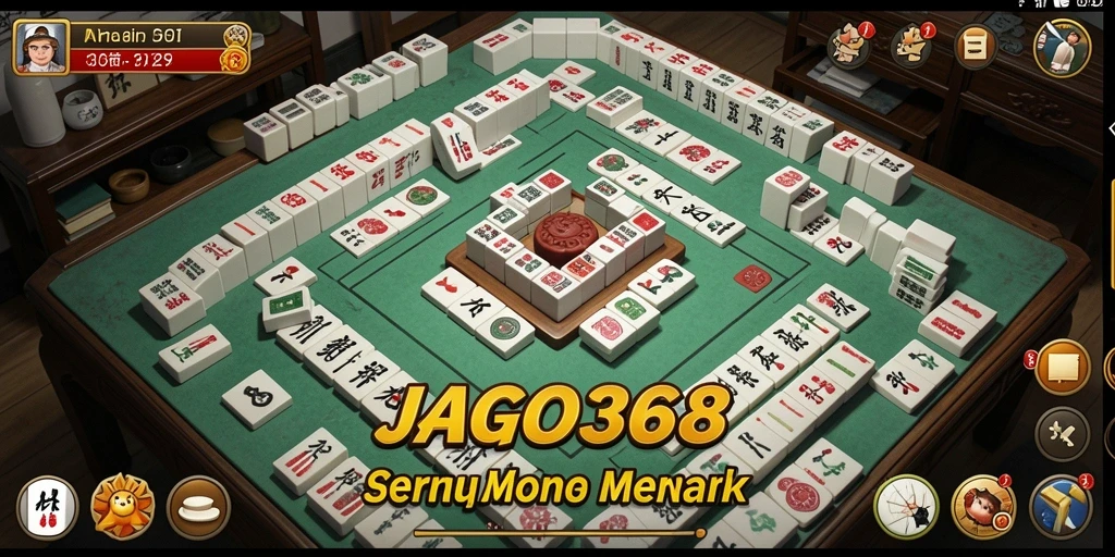 Screenshot utama menampilkan gameplay Mahjong yang seru dan menantang di JAGO368.