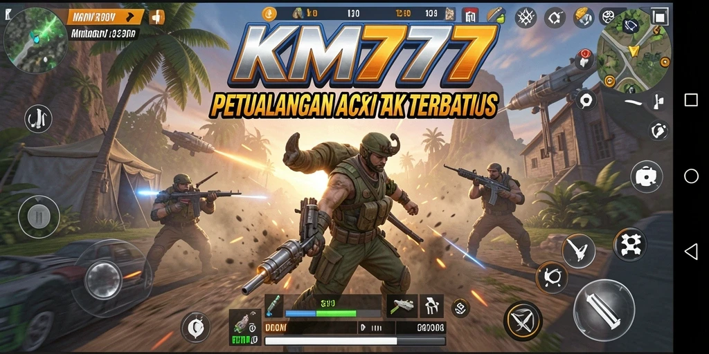 Tangkapan layar gameplay KM777 menampilkan aksi intens yang mendebarkan.