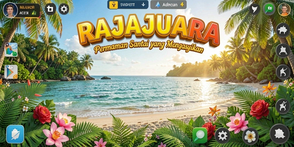 Tampilan gameplay <strong>RAJAJUARA</strong> yang penuh warna dan menarik.